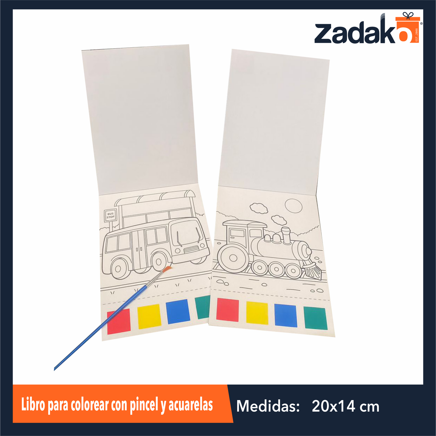 ZP-1516 LIBRO PARA COLOREAR CON PINCEL Y ACUARELAS CON 1 PZ O CAJA CON 720 PZS