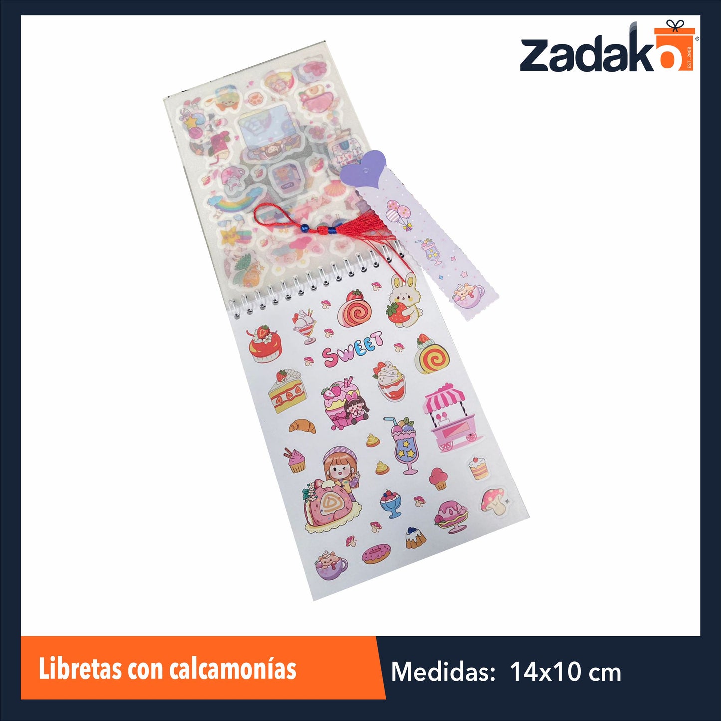ZP-1525 LIBRETAS CON CALCAMONIAS CON 1 PZ O CAJA CON 864 PZS