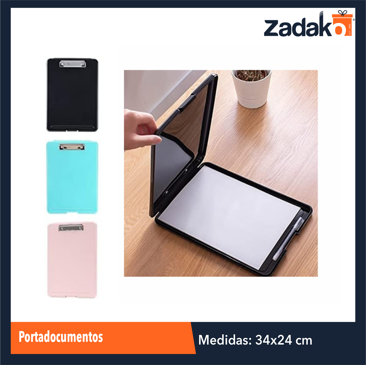 ZP-1549 PORTADOCUMENTOS 34x24 CM CON 1 PZ O CAJA CON 48 PZS