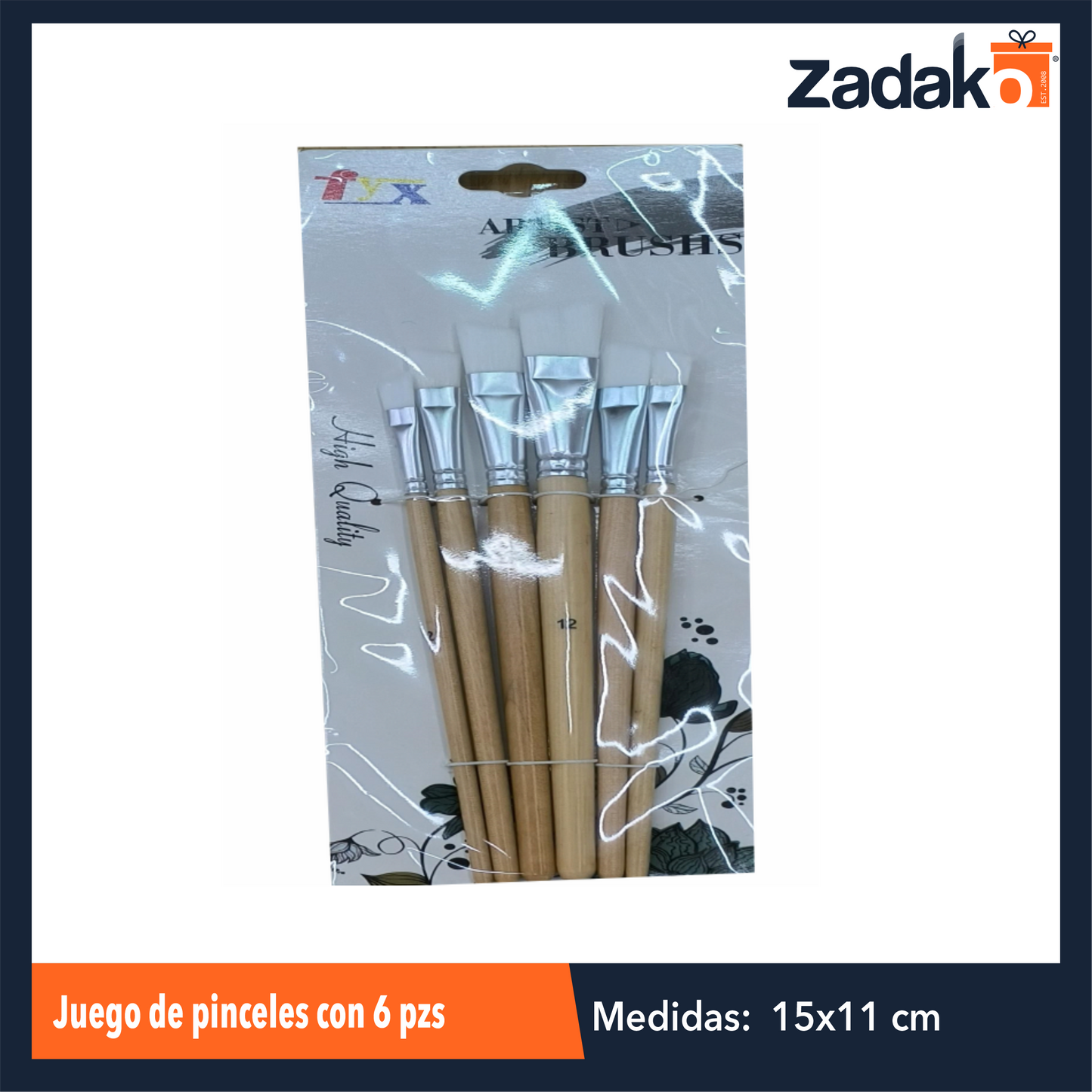 ZP-1556 JUEGO DE PINCELES CON 6 PIEZAS CON 1 PZ O CAJA CON 600 PZS