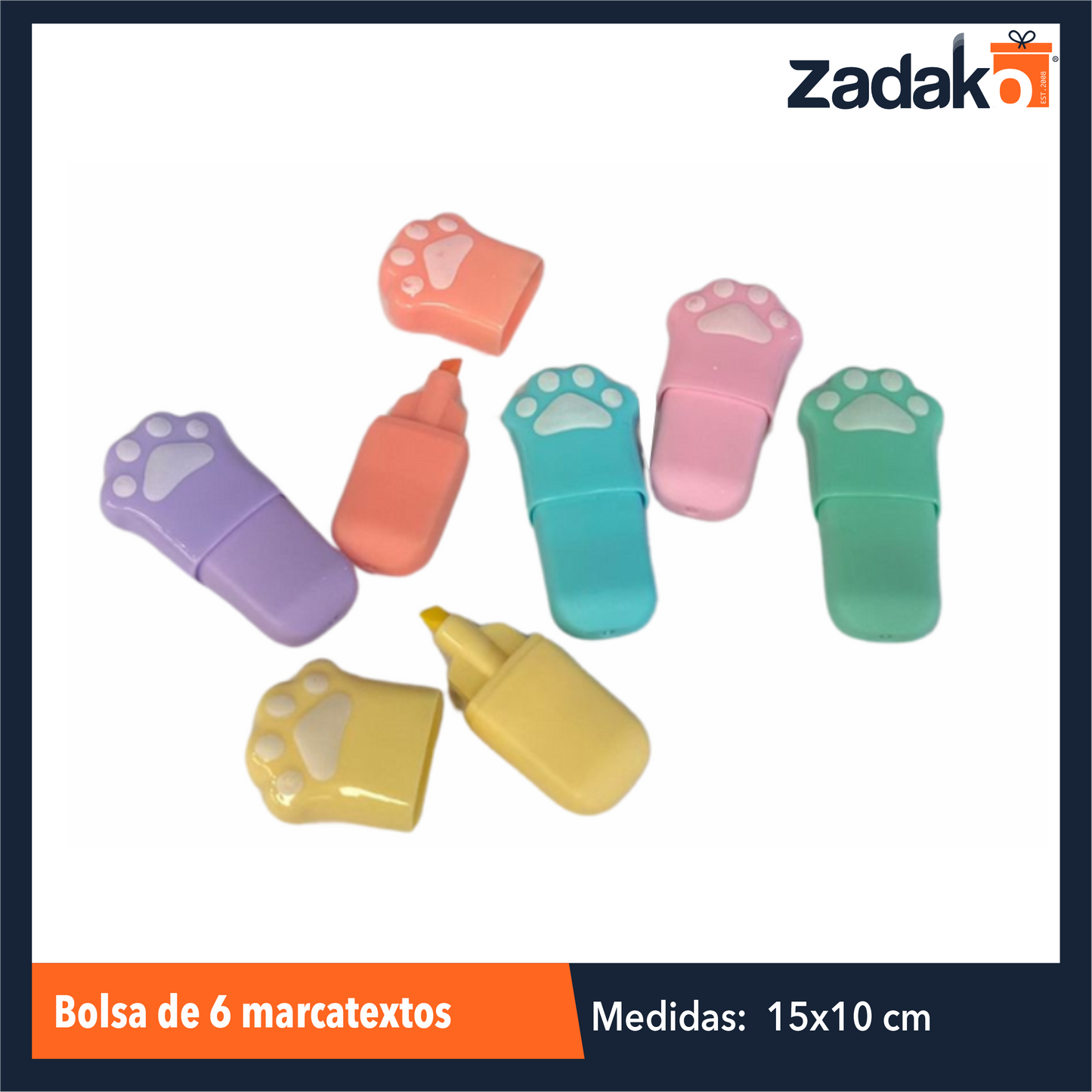 GPM-0307 ZP-1570 BOLSA DE 6 MARCATEXTOS CON 1 PZ O CAJA CON 288 PZS