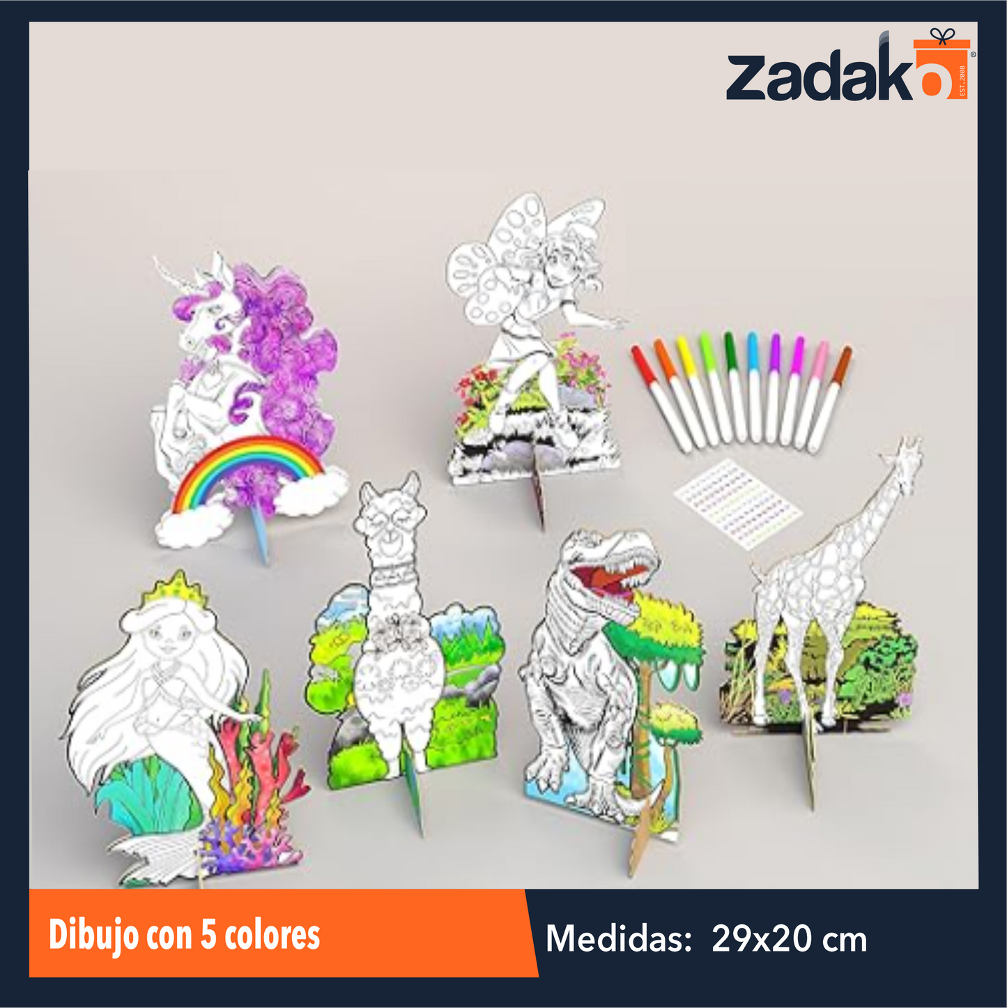 ZP-1597 DIBUJO CON 5 COLORES CON 1 PZ O CAJA CON 288 PZS