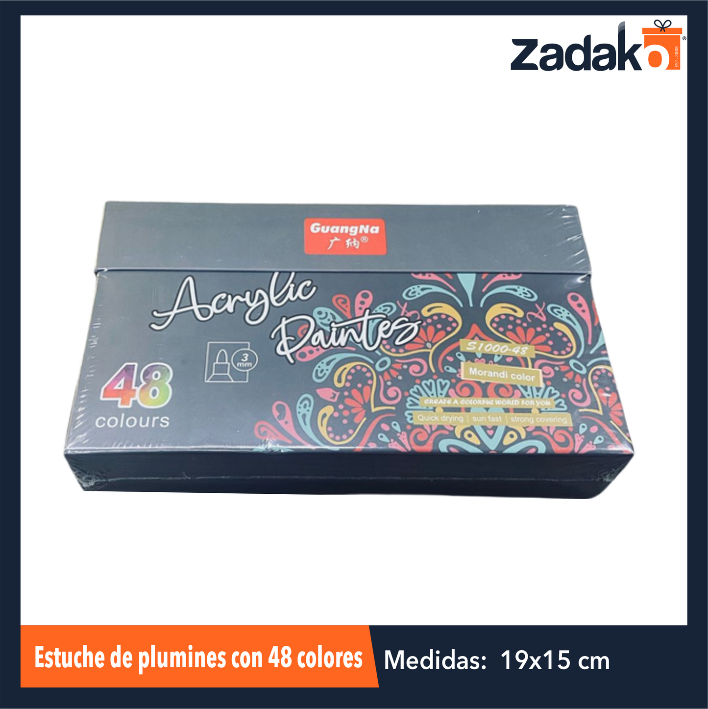 ZP-1607 ESTUCHE DE PLUMINES CON 48 COLORES O CAJA CON 24 PQTS