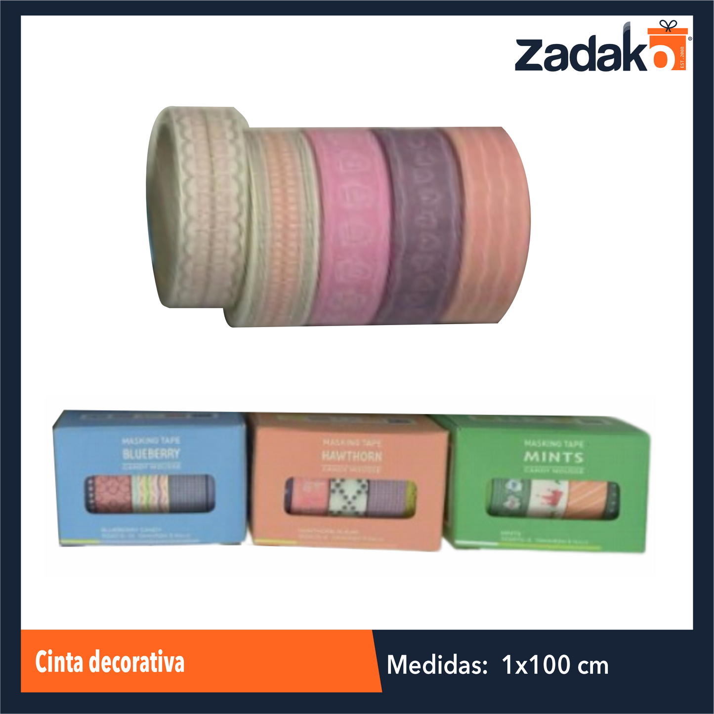 ZP-1659 CINTA DECORATIVA CON 1 PZ O CAJA CON 1344 PZS