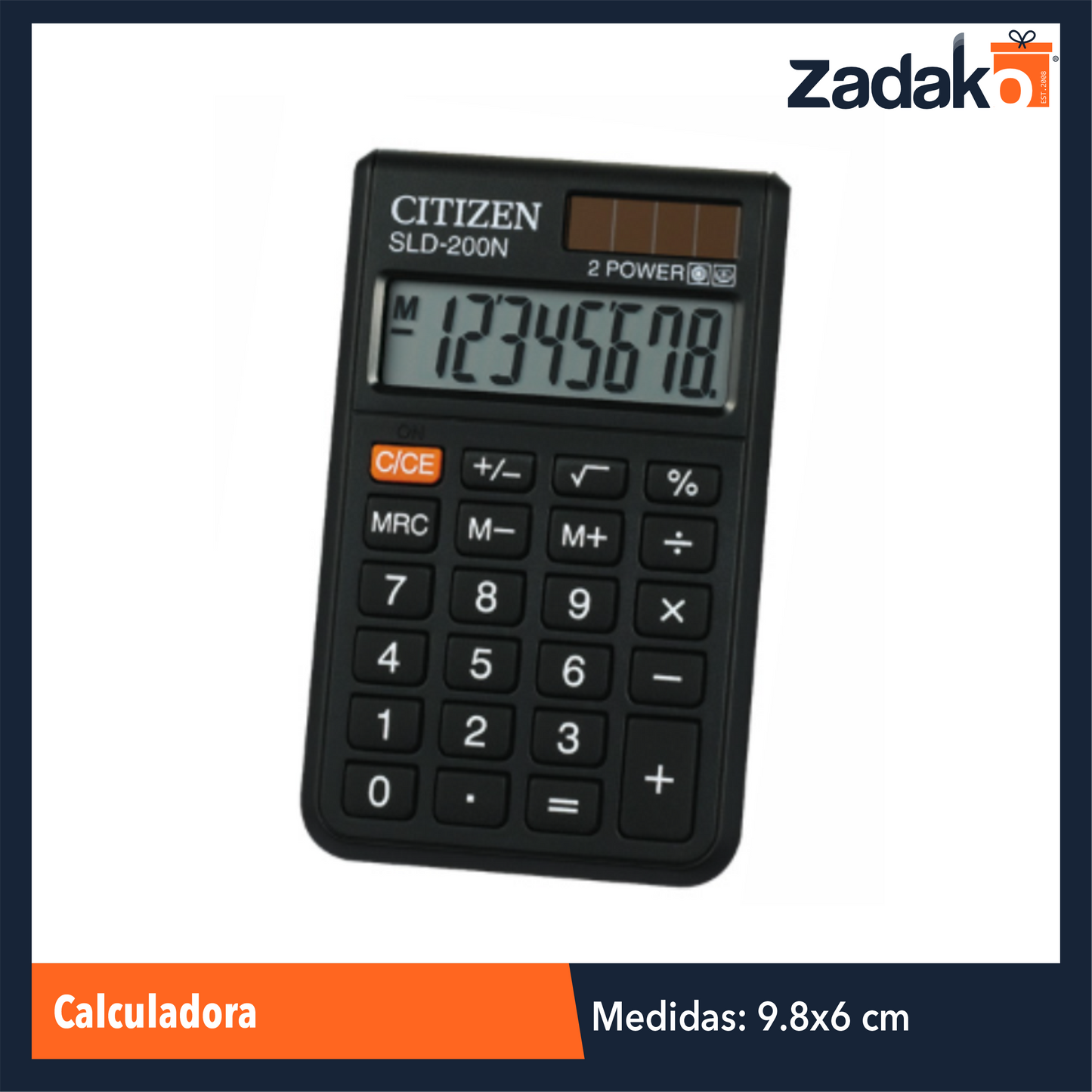ZP-1680 CALCULADORA DE 6 X 9.8 CM CON 1 PZ O CAJA CON 600 PZS