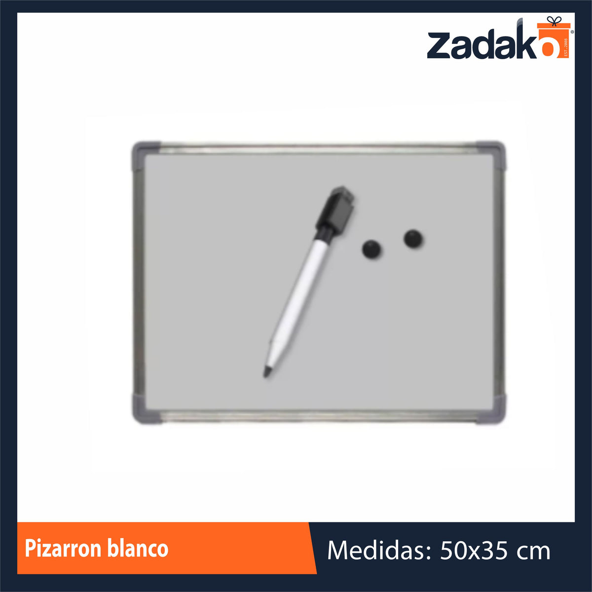 N-GPM-3965 ZP-1472 PIZARRON BLANCO 35 X 50 CM CON 1 PZ O CAJA CON 48 PZS