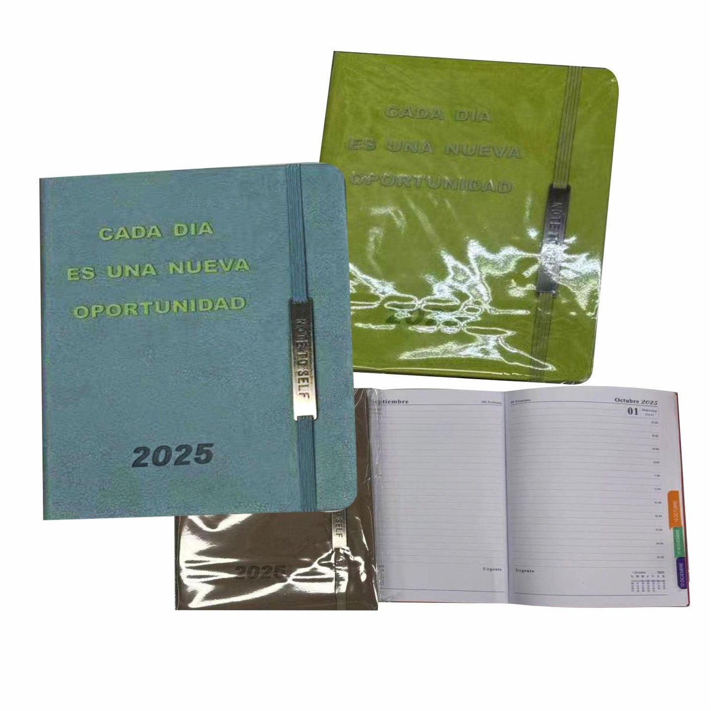 ZP-2002 / HFY-12841 AGENDA LISA 14.5 X 21 CM 2025 CON 1 PZ O CAJA CON 80 PZS