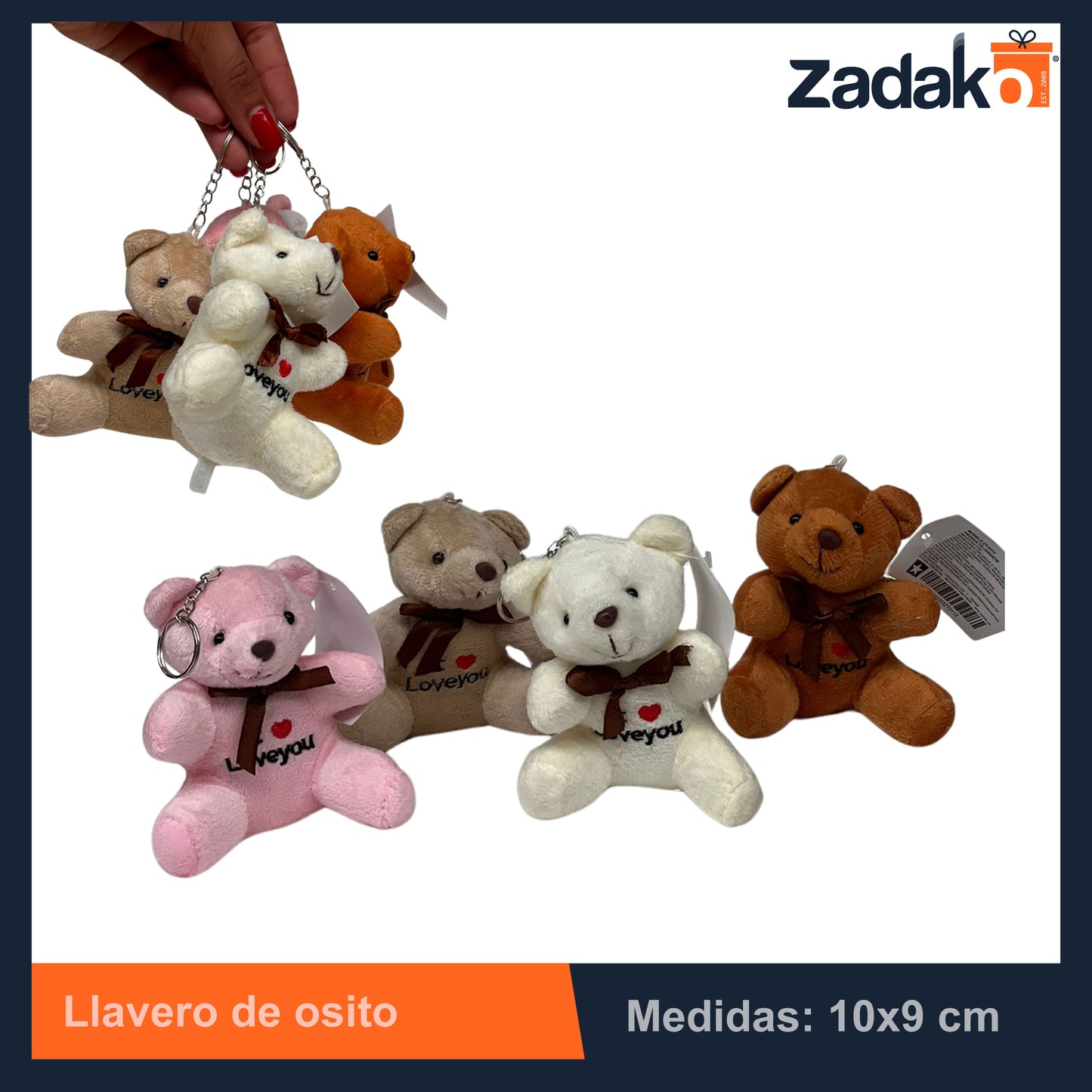 ZT-0113 LLAVERO DE OSITO DE PELUCHE CON 1 PZ O CAJA CON 600 PZS