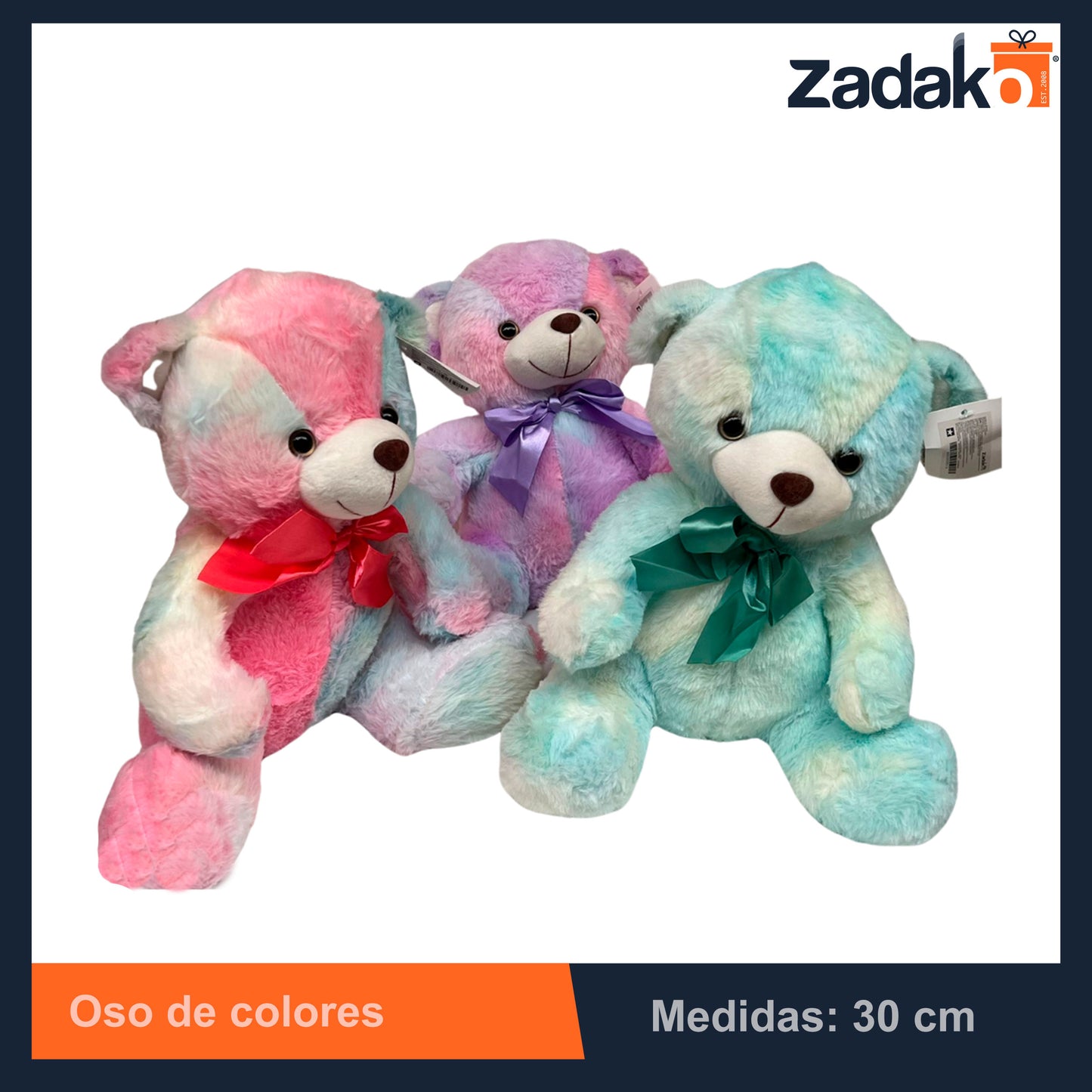 ZT-0118 OSO DE COLORES CON MOÑO CON 1 PZ O CAJA CON 80 PZS