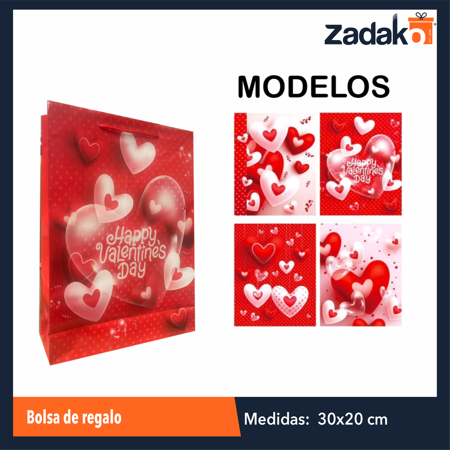 ZT-0128 BOLSA DE REGALO CON 1 PZ O CAJA CON 600 PZS