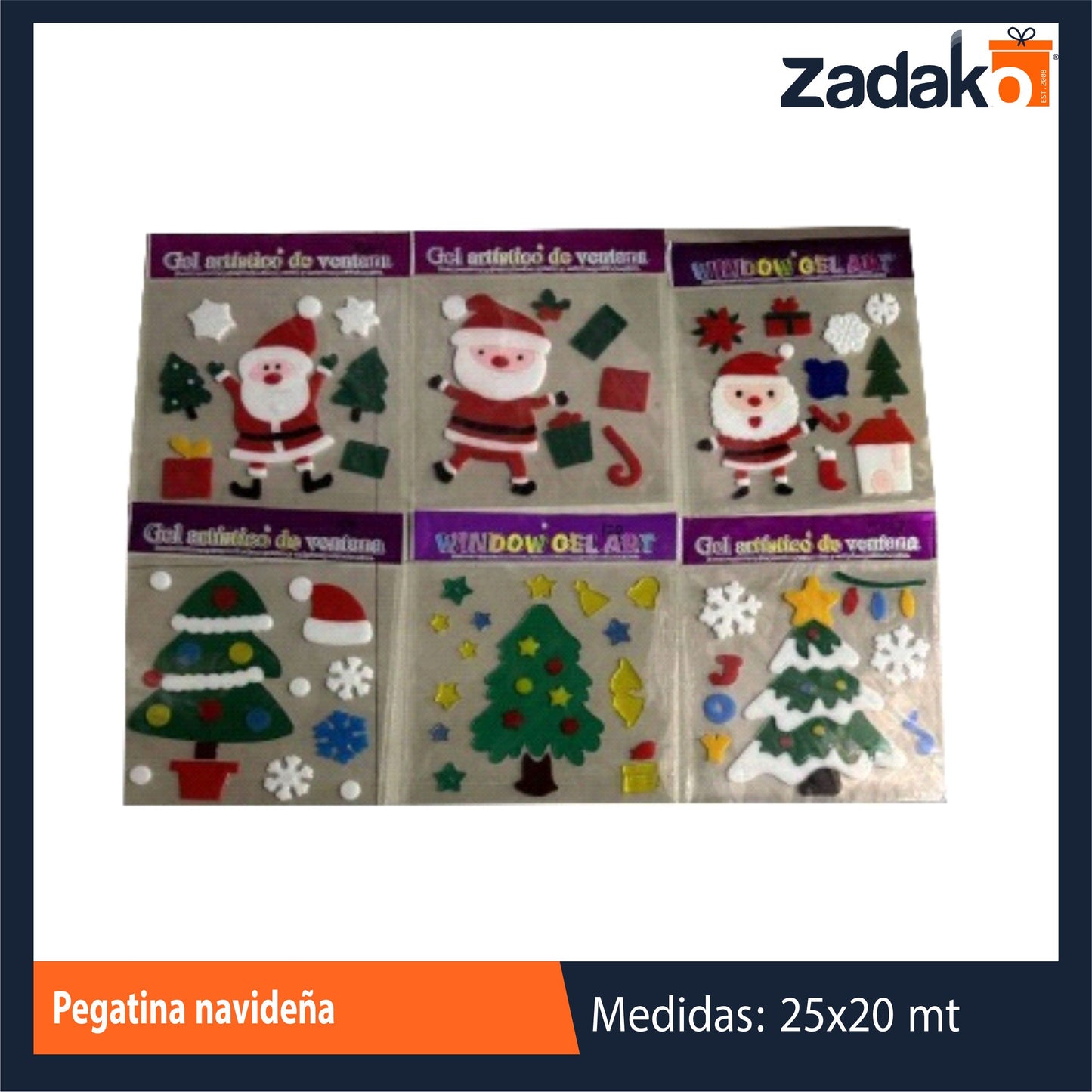 N-GPM-8201 ZT-0347 PEGATINA NAVIDEÑA CON 1 PZ O CAJA CON 288 PZS