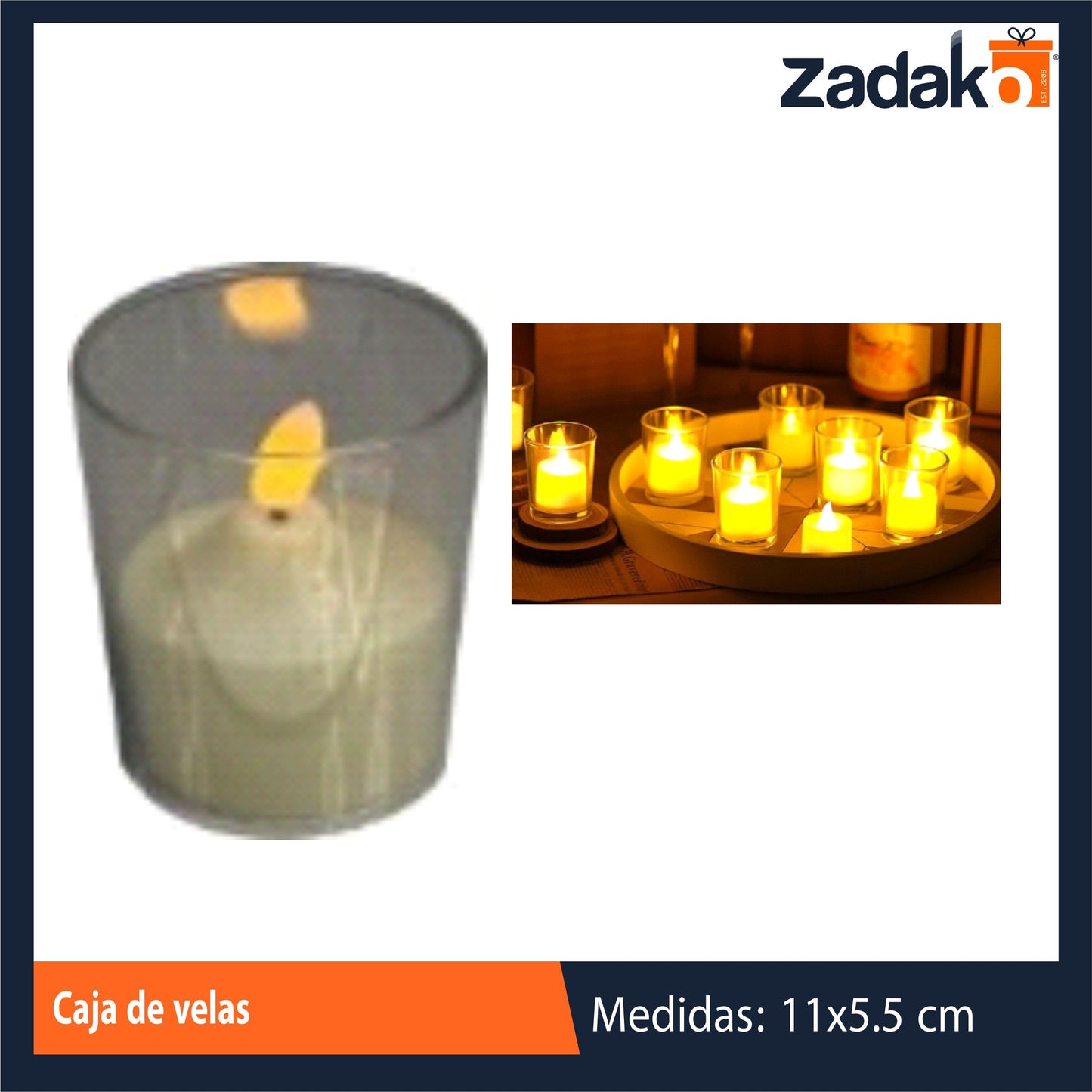 ZT-0409 CAJA DE VELAS 5.5X 11 CM CON 12 PZS O 20 PQTS