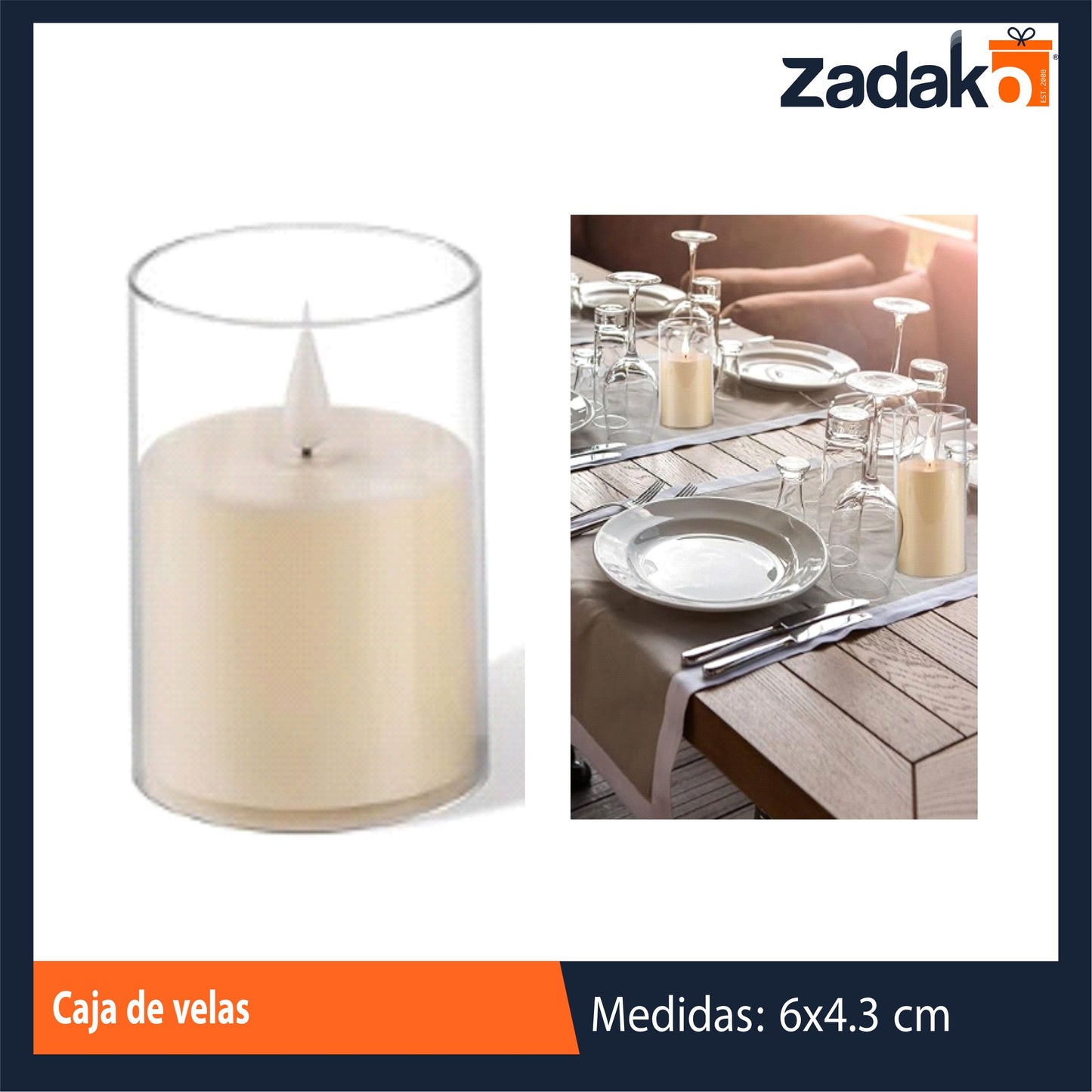 ZT-0411 CAJA DE VELAS 4.3 X 6 CM CON 24 PZS O CAJA 20 PQTS