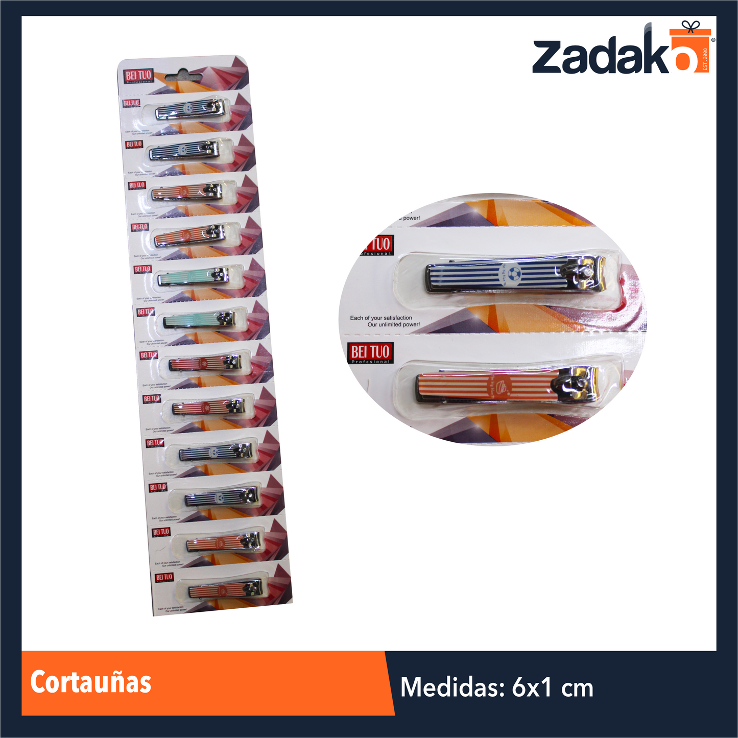 ZH-0119 CORTAUÑAS CON 12 PIEZAS, O CAJA CON 60 PQTS