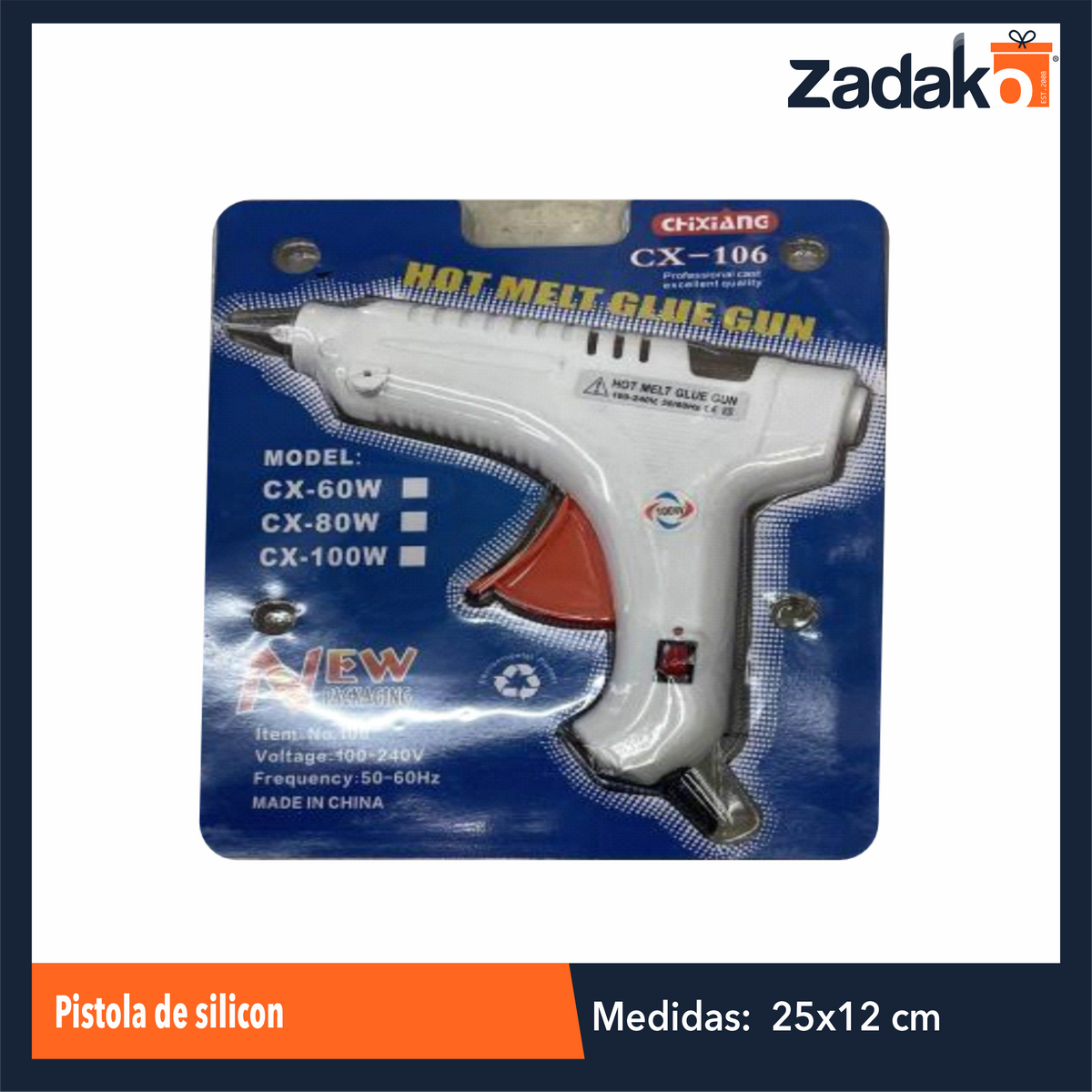 GPM-3645 PISTOLA DE SILICON DE 100 W PROFESIONAL CON 1 PZ O CAJA CON 48 PZS