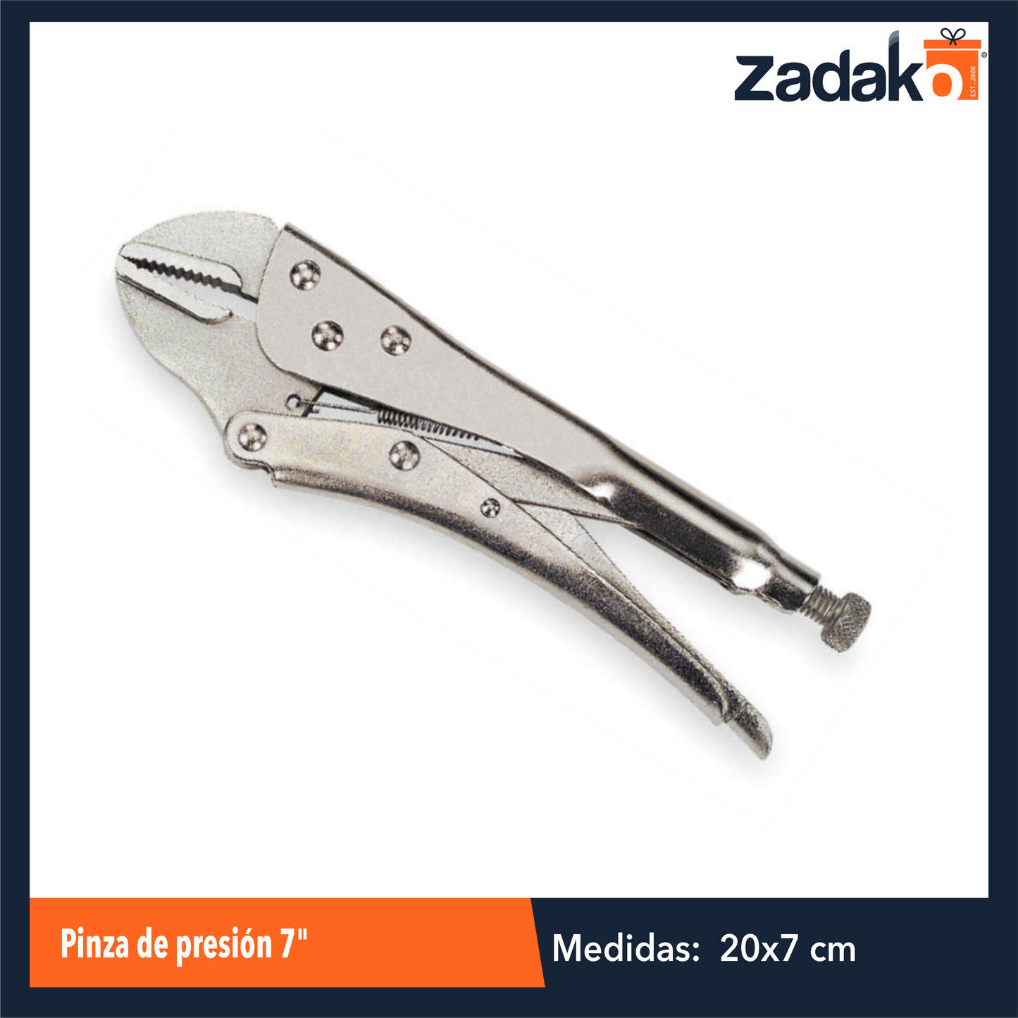 ZF-0290 PINZA DE PRESIÓN 7 PULGADAS CON 1 PZ O CAJA CON 60 PZS