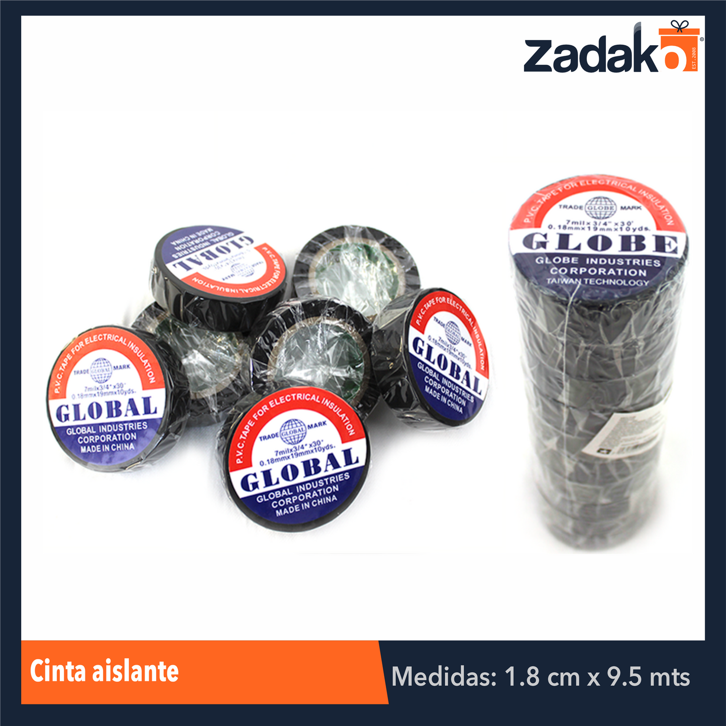 ZF-0004 CINTA AISLANTE 9.5 MTS, CON 10 PZS, O CAJA CON 50 PQTS
