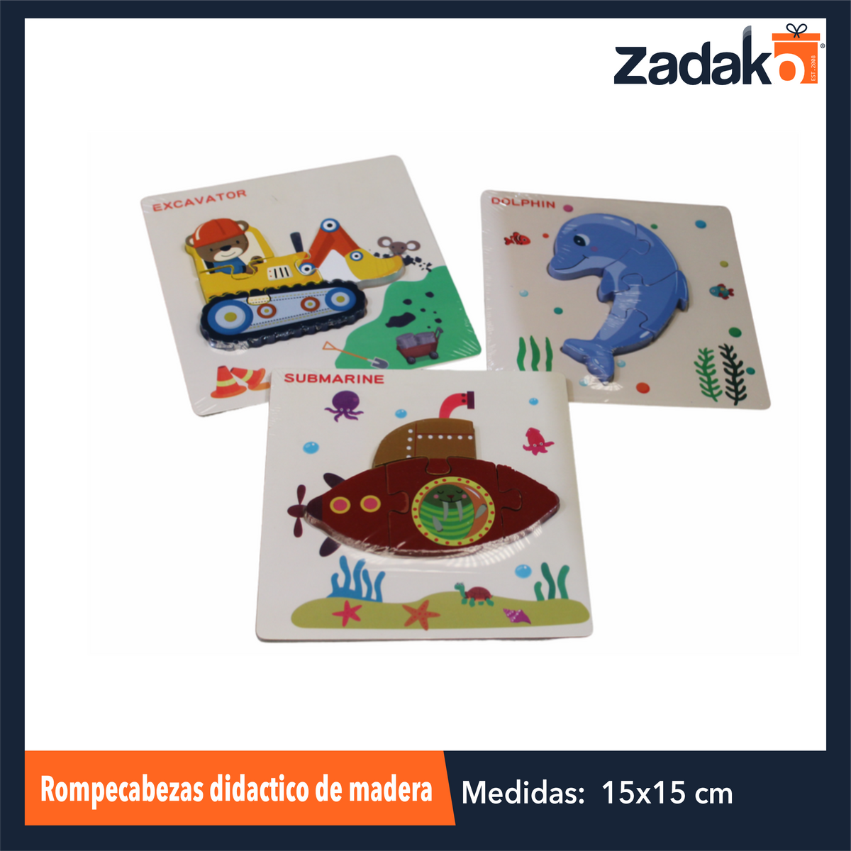 N-GPM-3038 ZJ-1406 ROMPECABEZAS DIDACTICO TRIDIMENSIONAL DE MADERA DE 15 X 15 X 0.5 CM CON 1 PZ O CAJA CON 200 PZS