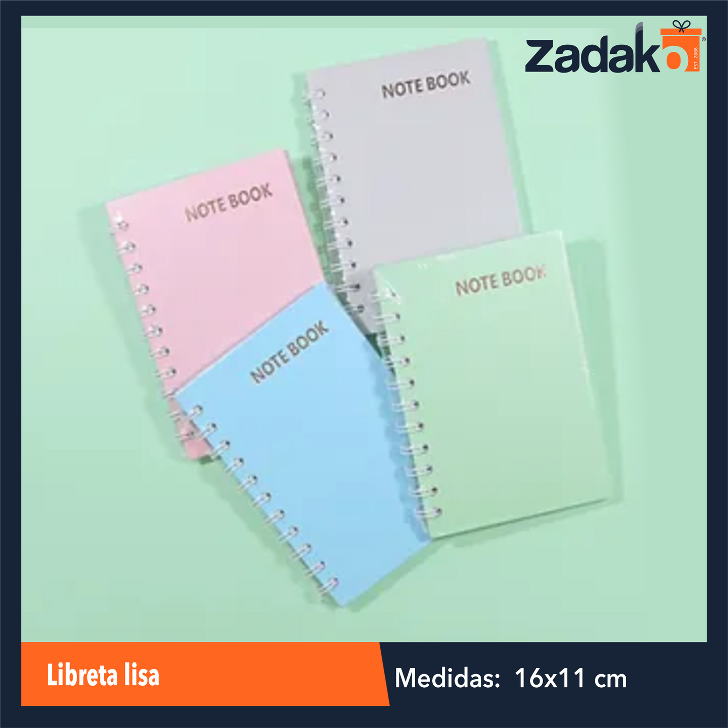 ZP-1103 LIBRETA LISA CON 1 PZ O CAJA CON 120 PZS
