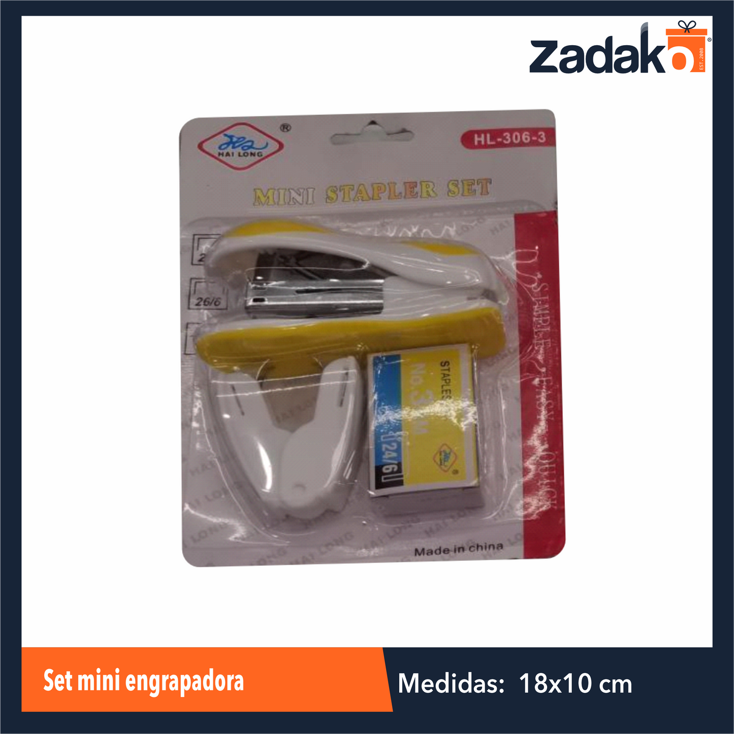 N-GPM-2978 ZP-1333 SET MINI ENGRAPADORA CON QUITA GRAPAS CON 1 PZ O CAJA CON 144 PZS