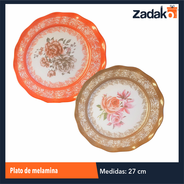AB-1472-10.5 PLATO DE MELAMINA , CON 1 PZ O CAJA CON 72 PZS