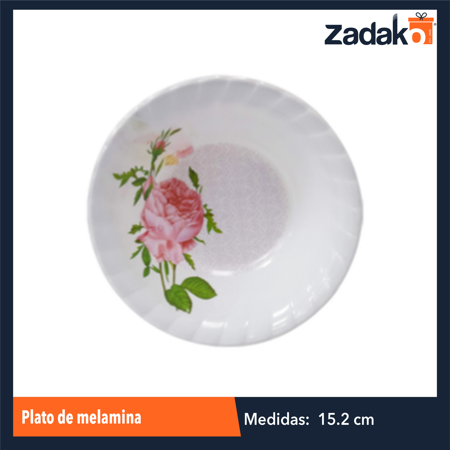 AB-1492-6 PLATO DE MELAMINA 15.2 CM  CON 1 PZ O CAJA CON 360 PZS