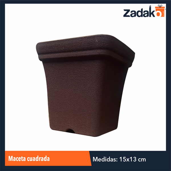 AM-0447A-1 MACETA CUADRADA, CON 1 PZ O CAJA CON 144 PZS