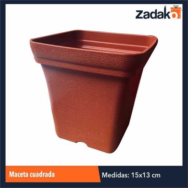 AM-0447B-1 MACETA CUADRADA,CON 1PZ O  CAJA CON 144 PZS
