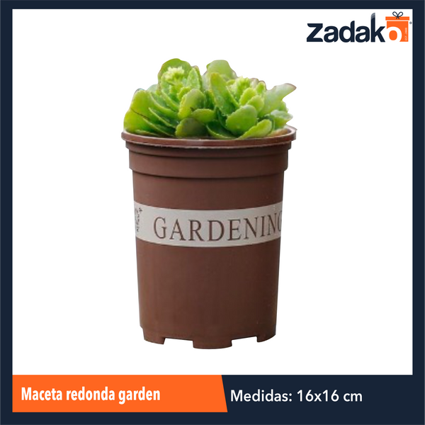 AM-0449A-2 MACETA REDONDA GARDEN,CON 1 PZ O  CAJA CON 108 PZS