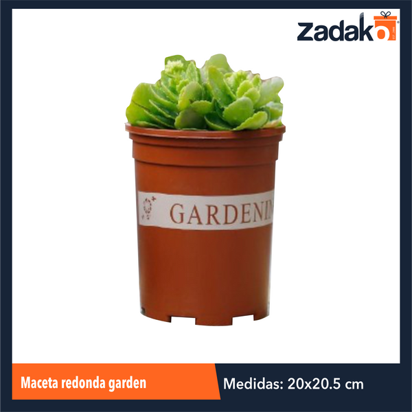 AM-0449B-2 MACETA REDONDA GARDEN CON 1 PZ O CAJA CON 108 PZS