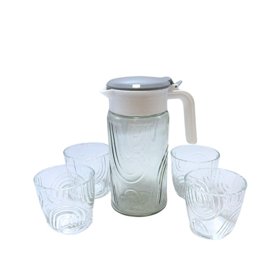 AV-8421B JARRA CON 4 VASOS SET DE CRISTAL CON 1 PAQ O CAJA CON 12 PQTS