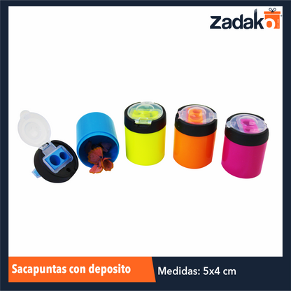 C-096-6 ZK-8028 SACAPUNTAS CON DEPOSITO CON 12 PIEZAS, O CAJA CON 120 PQTS