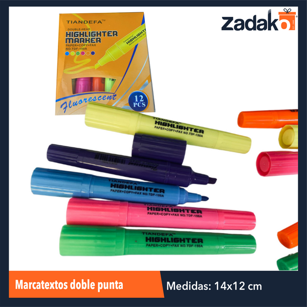 C-8581 MARCATEXTOS DOBLE PUNTA CON 12 PIEZAS, O CAJA CON 100 PAQ