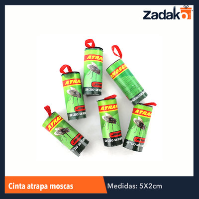 CINTA ATRAPAMOSCAS, CON 100 PZS, O CAJA CON 10 PQTS
