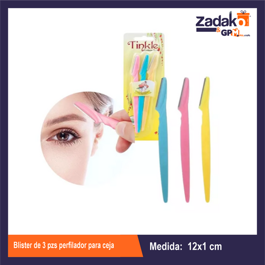 CM-0002 BLISTER DE 3 PZS PERFILADOR PARA CEJA CON 1 PZ O CAJA CON 720 PZS