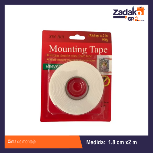 CM-0023 CINTA DE MONTAJE CON 1 PZ O CAJA CON 288 PZS