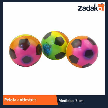 G-6049-154 PELOTA ANTIESTRES 7 CM CON 12 PZS, O CAJA CON 60 PQTS