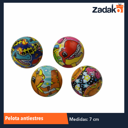G-6049-154 PELOTA ANTIESTRES 7 CM CON 12 PZS, O CAJA CON 60 PQTS