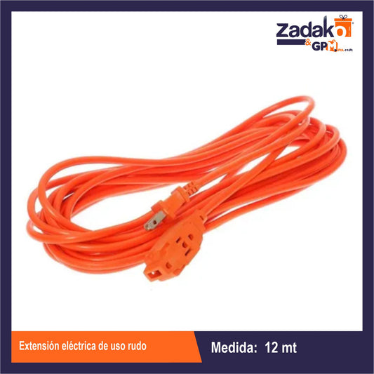 GPM-0088 EXTENSION ELECTRICA DE USO RUDO 12 MTS CON 1 PZ O CAJA CON 40 PZS