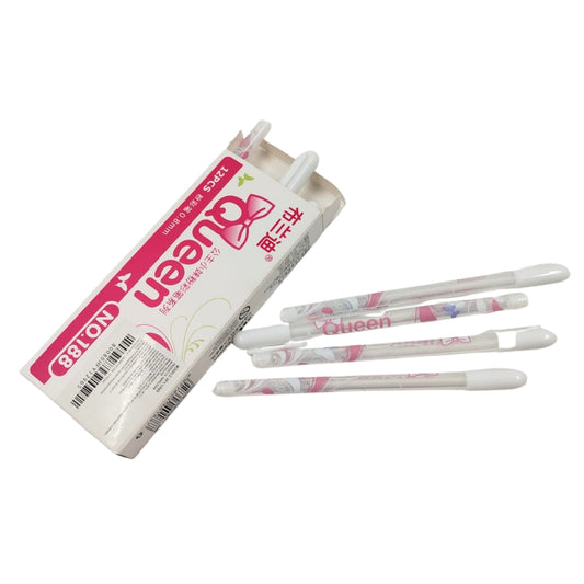 HFY-12965 PLUMAS BOLIGRAFOS GEL TINTA BLANCA CON 12 PZS O CAJA CON 192 PQTS