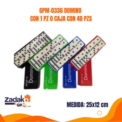 GPM-0336 DOMINO CON 1 PZ O CAJA CON 40 PZS