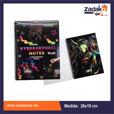 GPM-0482 LIBRETA VYSKRABOVACI NOTE 19 x 26 CM CON 12 PZS O CAJA CON  20 PQTS