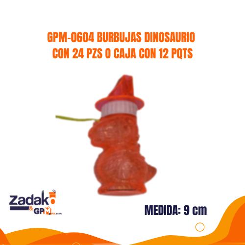 GPM-0604 BURBUJAS DINOSAURIO CON 24 PZS O CAJA CON 12 PQTS