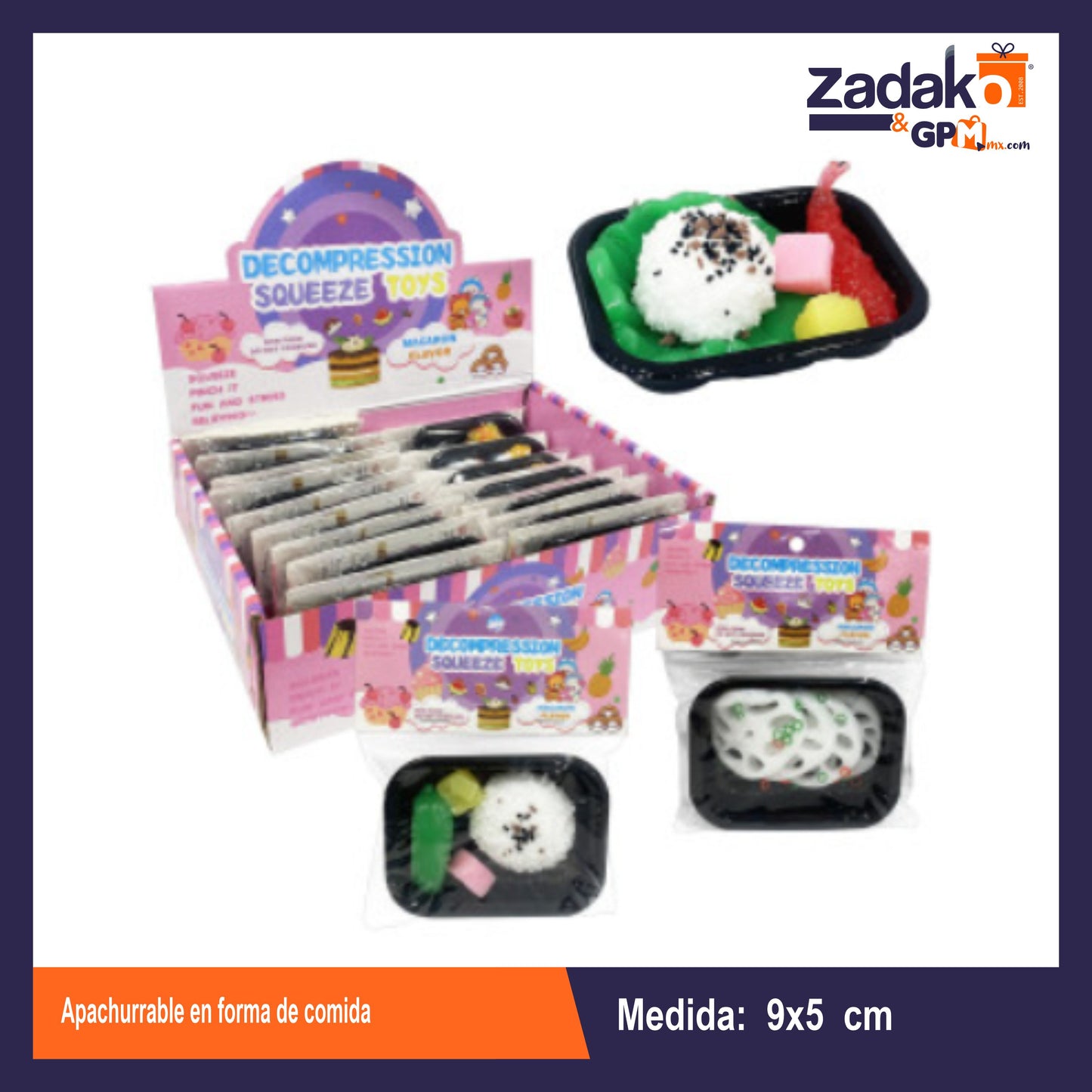 GPM-10033 GPM10033 APACHURRABLE EN FORMA DE COMIDA CON 1 PZ O CAJA CON 384 PZS