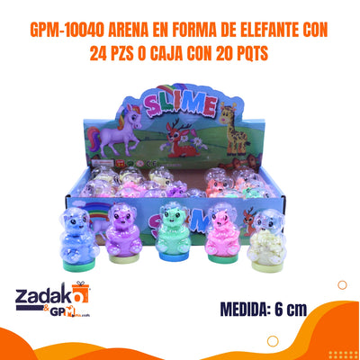 GPM-10040 ARENA EN FORMA DE ELEFANTE CON 24 PZS O CAJA CON 20 PQTS