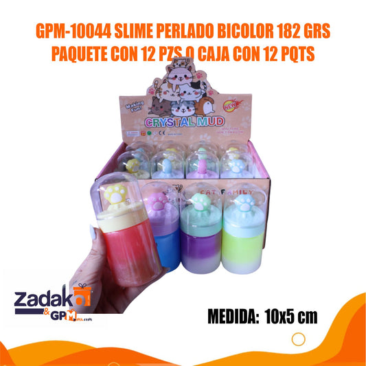 GPM-10044 SLIME PERLADO BICOLOR 182 GRS PAQUETE CON 12 PZS O CAJA CON 12 PQTS