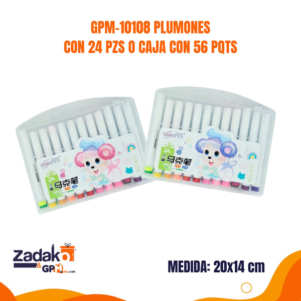 GPM-10108 PLUMONES CON 24 PZS O CAJA CON 56 PQTS