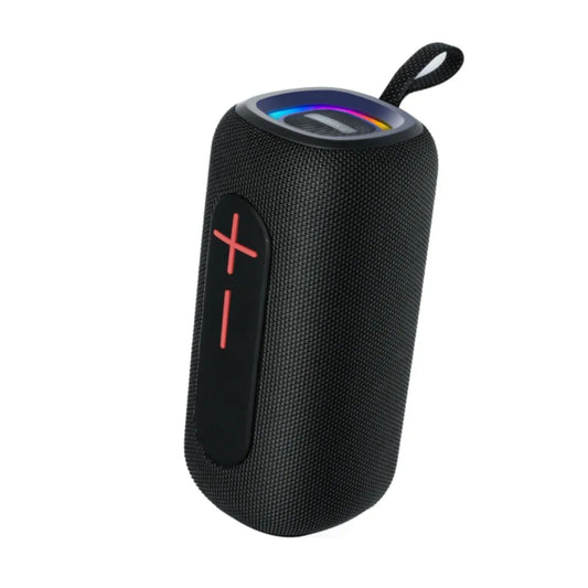M-414 BOCINA CILÍNDRICA CUADRADA MOREKA BLUETOOTH PORTÁTIL CON LUZ RGB, ENTRADA PARA USB Y TARJETA TF, CON 1 PZ O CAJA CON 24 PZS