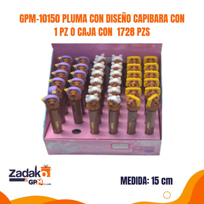GPM-10150 PLUMA CON DISEÑO CAPIBARA CON 1 PZ O CAJA CON  1728 PZS