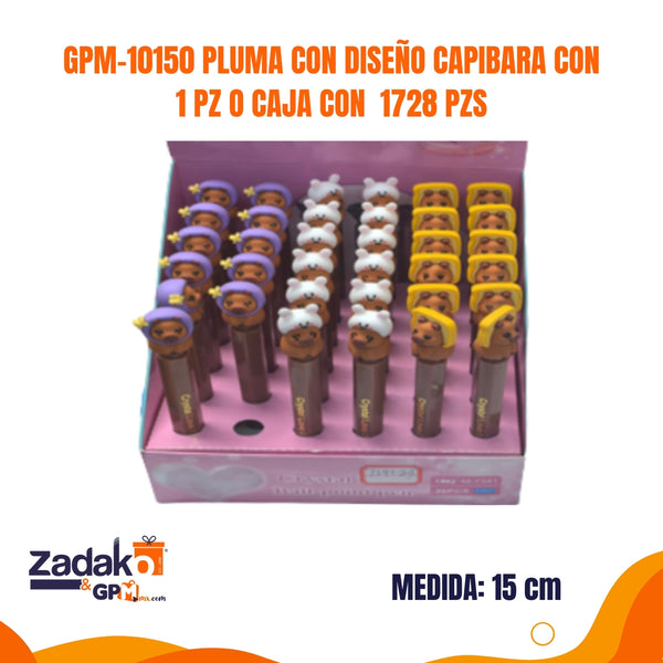 GPM-10150 PLUMA CON DISEÑO CAPIBARA CON 1 PZ O CAJA CON  1728 PZS